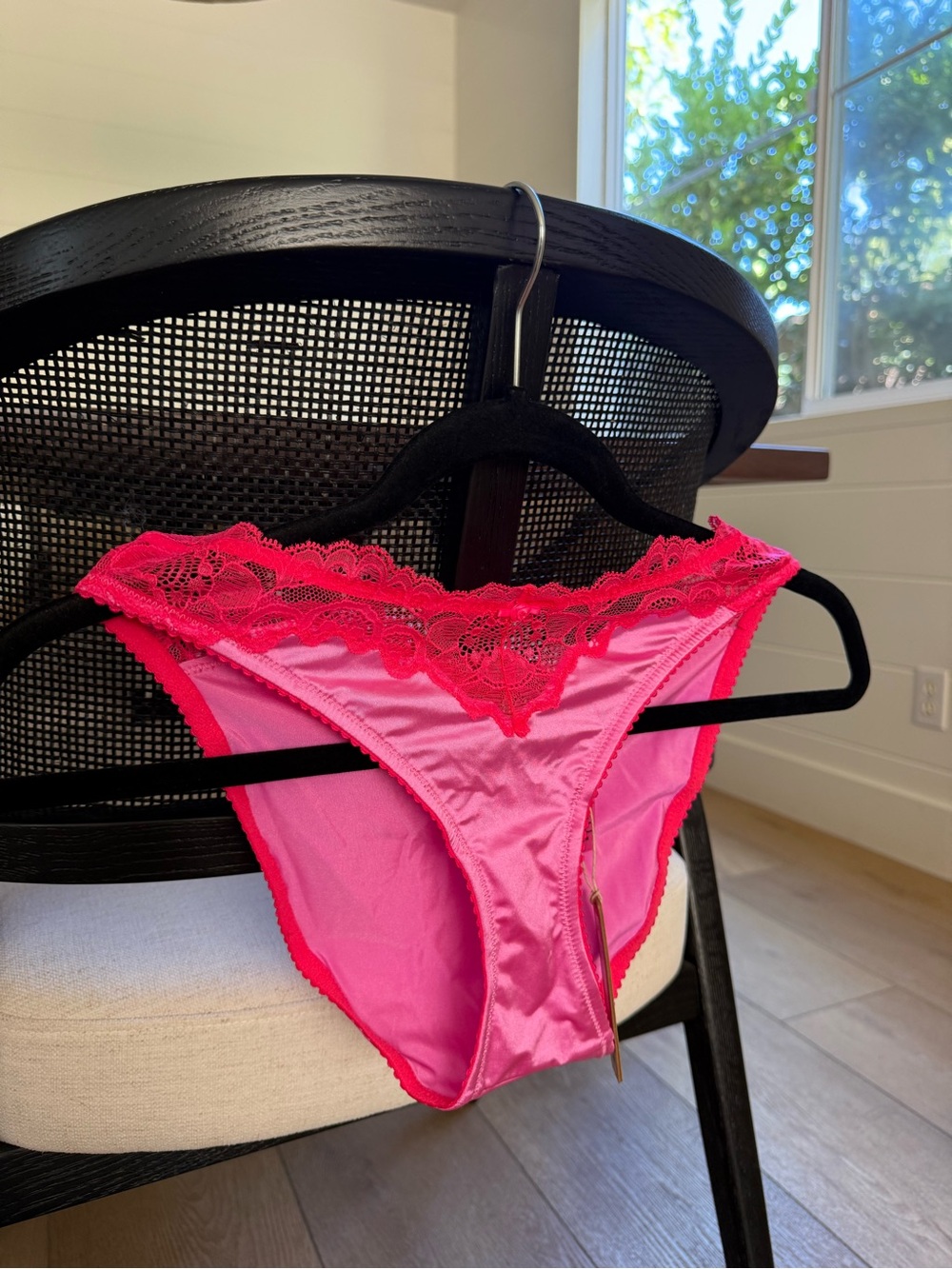SKIMS Bright Hot Pink Lace Bikini Panty